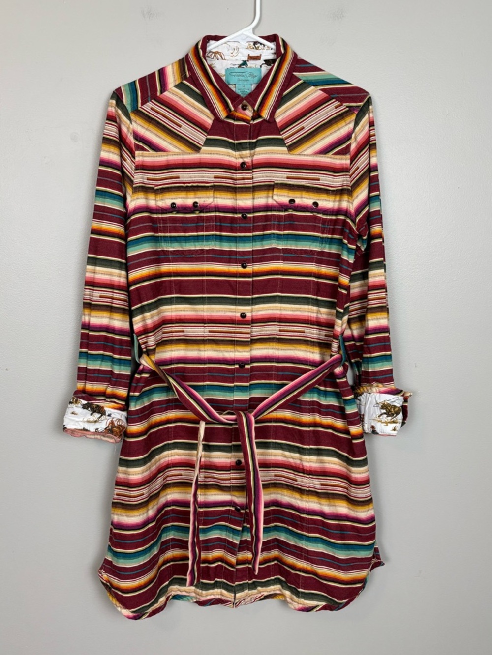 Tasha Polizzi Women's Ruby Colt 44 Tunic Shirt Dress Rodeo Western Medium Multi